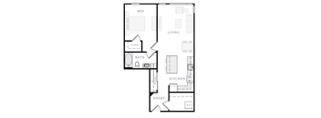 a floor plan of a small house with a bedroom and a living room