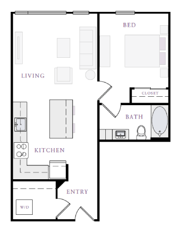 a floor plan of a small house with a bedroom and a living room