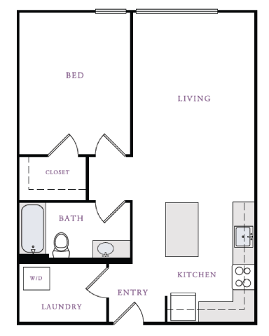 a floor plan of a house with a bedroom and a living room