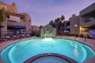 Twilight Pool at Scottsdale Horizon Apartments, Scottsdale, AZ