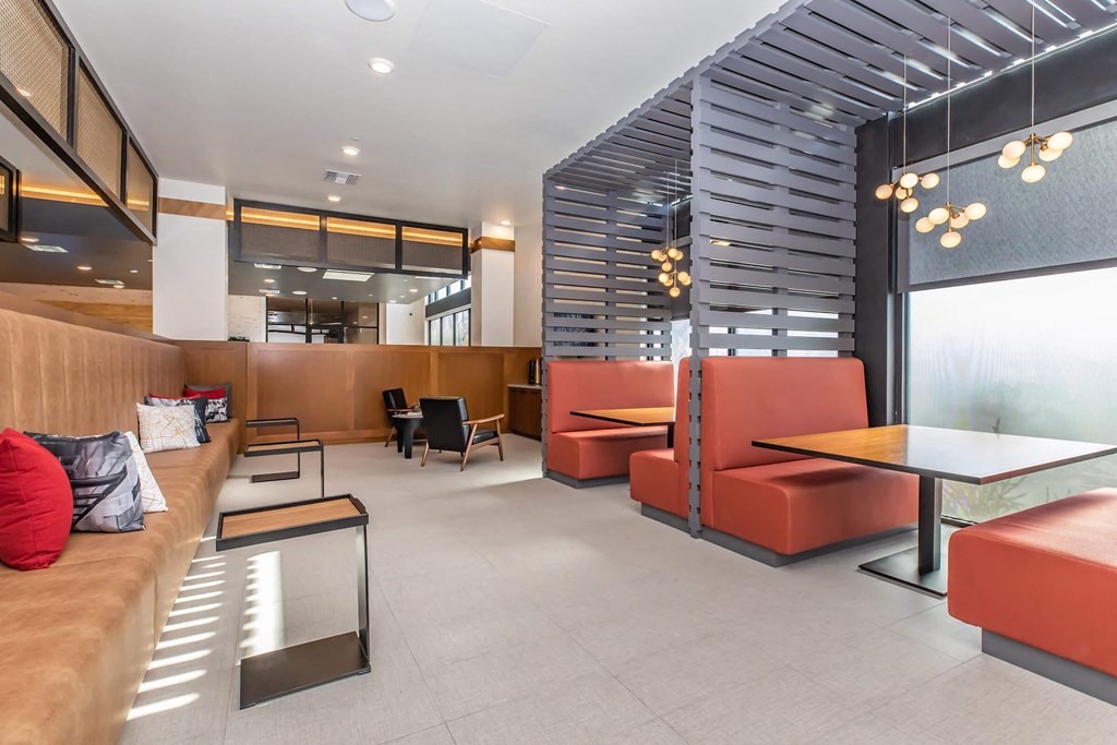 Red Seating at The Platform Urban Apartments