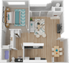 Floor Plan 3 at Marina Village Apartments