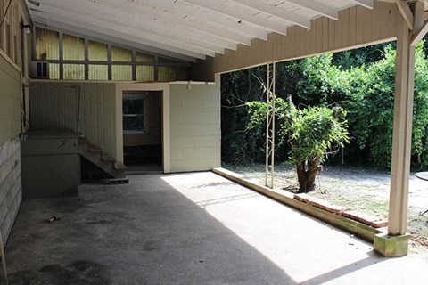the front porch of the house has been cleaned and is ready to be painted