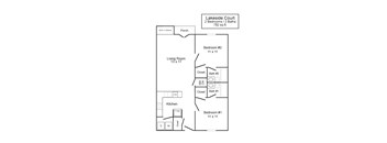 a floor plan of a house with a bedroom and a living room