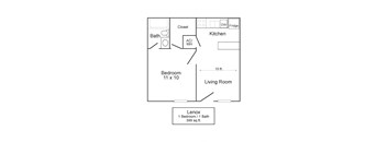 a floor plan of a small house with bedrooms and a living room