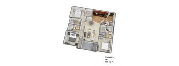 2 bedroom floor plan  the residences at sawmill park apartments