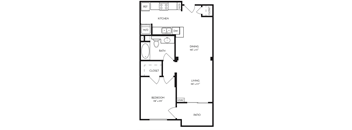 One Bedroom 634sqft