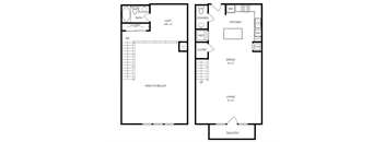 One Bedroom TH 1112sqft