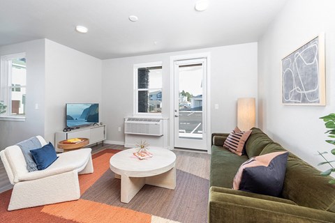 One Bedroom Model Living Area - The Miles