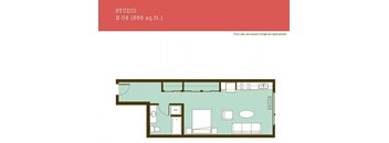 an illustration of a floor plan of a studio apartment