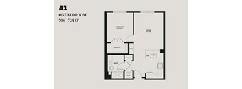 One Bedroom A1 706-724 SF - Alba