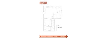A floor plan for a property with a bed and bathroom.