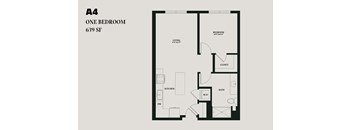 One Bedroom A4 639 SF RentCafe - Alba