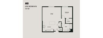 One Bedroom A5 753 SF RentCafe - Alba