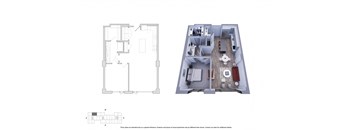 1 Bedroom 1.1D Floor Plan - Bromwell