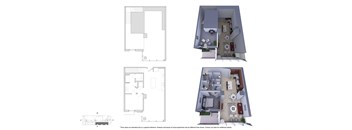 1 Bedroom Townhouse 1M.3D Floor Plan - Bromwell
