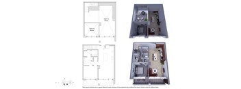 1 Bedroom Townhome 1M.5B Floor Plan - Bromwell