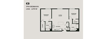 Two Bedroom C3 1064-1070 SF - Alba
