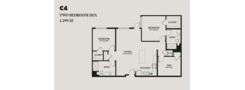 Two Bedroom Den C4 1299 SF - Alba