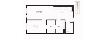 Coen 1 Bedroom 738 SF
