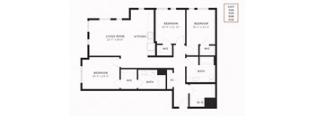 Coen 3 Bedroom D1 1349 SF