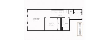 Coen Urban 1 Bedroom 770 SF
