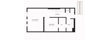 Coen Urban 1 Bedroom  U3 800 SF