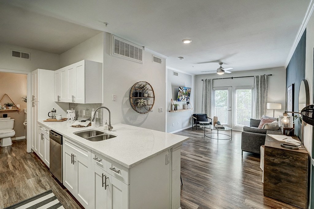 Kitchen facing Living Room