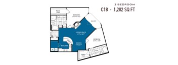 A 2 bedroom apartment floor plan with a living space of 11'6" x 10'5".