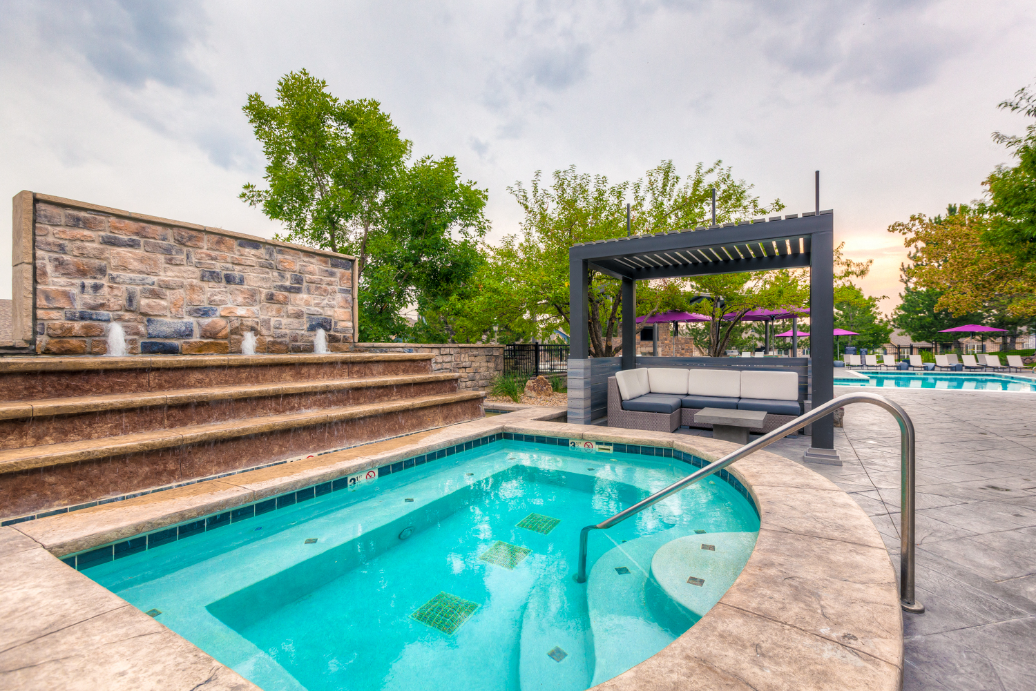 the swimming pool at our apartments