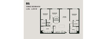 Three Bedroom D1 1286-1288 SF - Alba