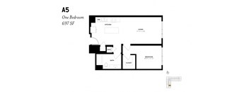 One Bedroom A5 697 SF - The Lark