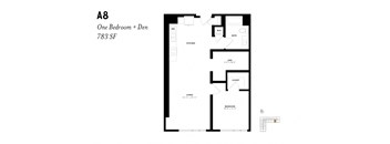 One Bedroom & Den A8 783 SF - The Lark