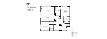 Two Bedroom C2 1086 SF - The Lark