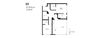Two Bedroom C3 1036 SF - The Lark