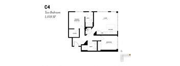 Two Bedroom C4 1018 SF - The Lark