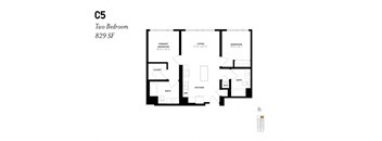 Two Bedroom C5 829 SF - The Lark