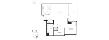 a floor plan of a bedroom apartment