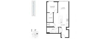 a floor plan of a bedroom apartment