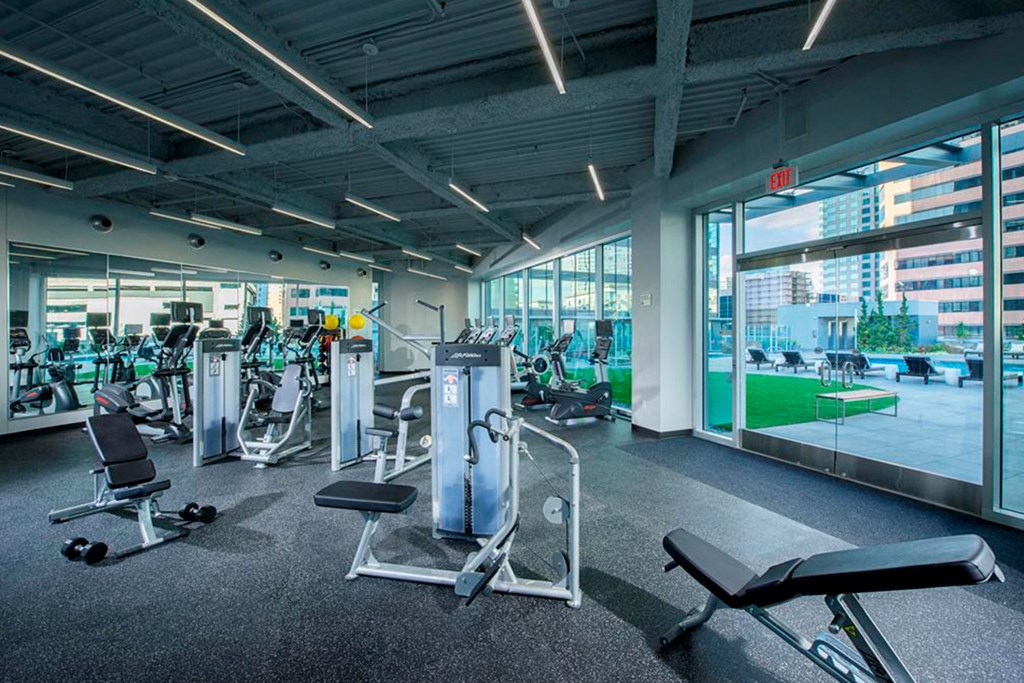 take advantage of the gym equipment at the residences at omni louisville apartments