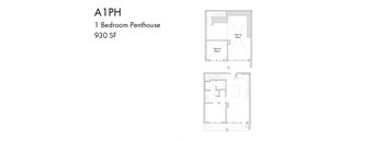 a floor plan of a 1 bedroom penthouse