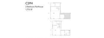 floor plan of the 2 bedroom penthouse of the house