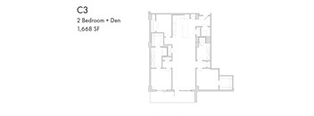 the floor plan of 2 bedroom  den
