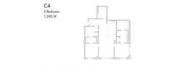 the floor plan of ci 2 bedroom 1930 sq ft
