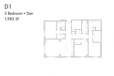the floor plan of 3 bedroom  den