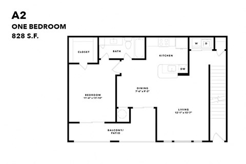 a floor plan of a one bedroom apartment with a bathroom and a living room