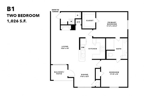 a floor plan of two bedrooms with a bathroom and a living room
