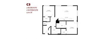Two Bedroom C3 1018 SF - Orlo