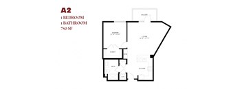 One Bedroom A2 780 SF - Orlo
