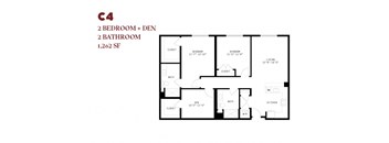 Two-bedroom Den C4 1262 SF - Orlo
